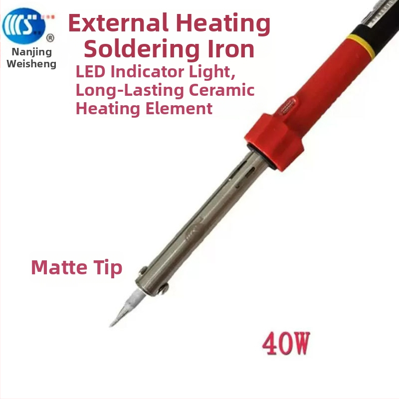 Mājās lietojams lodēšanas instruments 30-60W, 220V ar gumijas rokturi — lodēšanas pildspalva ar galiem: izliekts, taisns, plakans un potkovveidīgs (modelis WS-708)