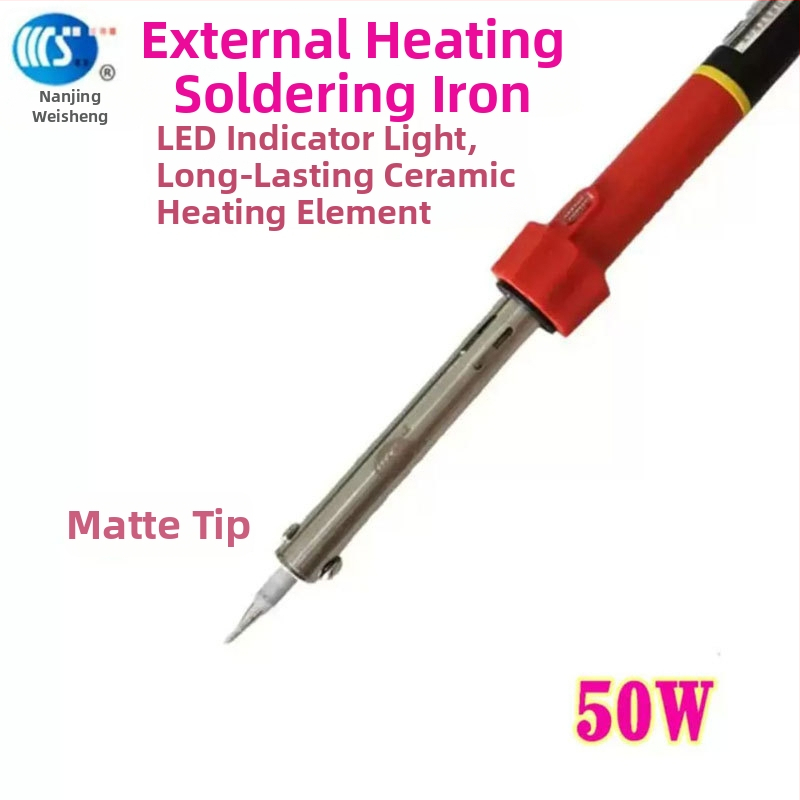 Mājās lietojams lodēšanas instruments 30-60W, 220V ar gumijas rokturi — lodēšanas pildspalva ar galiem: izliekts, taisns, plakans un potkovveidīgs (modelis WS-708)