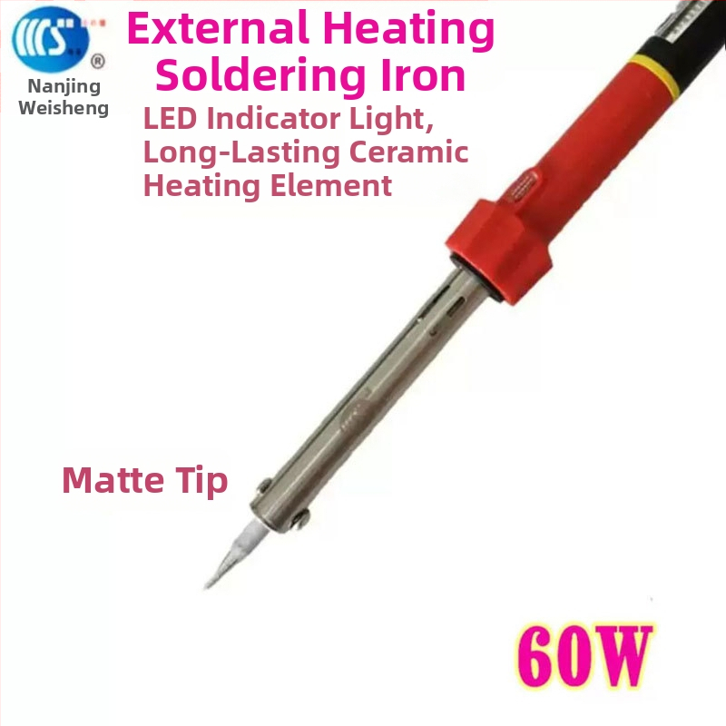 Mājās lietojams lodēšanas instruments 30-60W, 220V ar gumijas rokturi — lodēšanas pildspalva ar galiem: izliekts, taisns, plakans un potkovveidīgs (modelis WS-708)