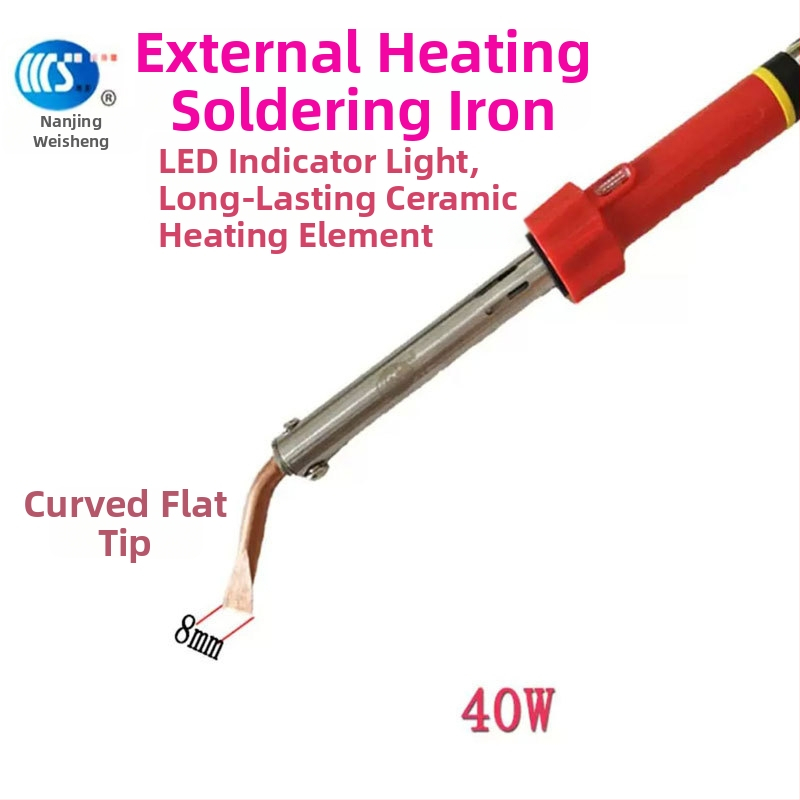 Mājās lietojams lodēšanas instruments 30-60W, 220V ar gumijas rokturi — lodēšanas pildspalva ar galiem: izliekts, taisns, plakans un potkovveidīgs (modelis WS-708)