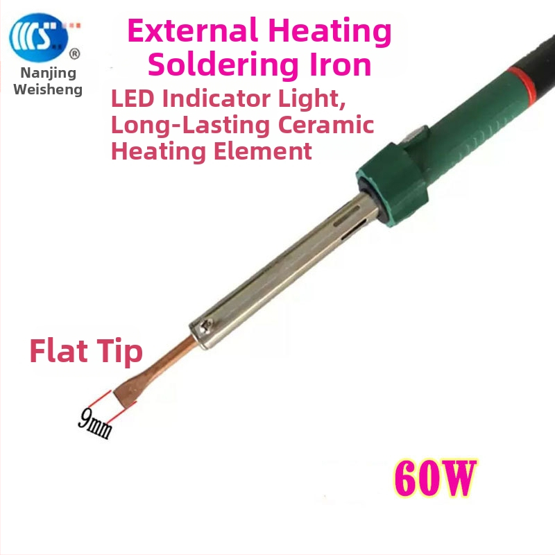 Mājās lietojams lodēšanas instruments 30-60W, 220V ar gumijas rokturi — lodēšanas pildspalva ar galiem: izliekts, taisns, plakans un potkovveidīgs (modelis WS-708)
