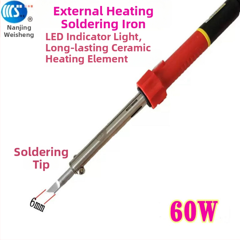 Mājās lietojams lodēšanas instruments 30-60W, 220V ar gumijas rokturi — lodēšanas pildspalva ar galiem: izliekts, taisns, plakans un potkovveidīgs (modelis WS-708)