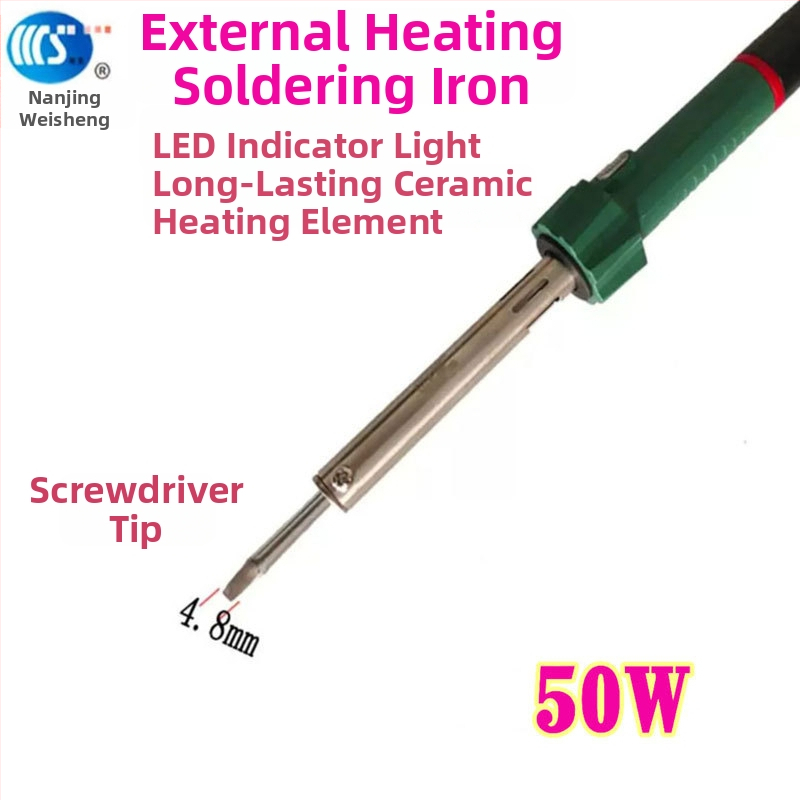 Mājās lietojams lodēšanas instruments 30-60W, 220V ar gumijas rokturi — lodēšanas pildspalva ar galiem: izliekts, taisns, plakans un potkovveidīgs (modelis WS-708)