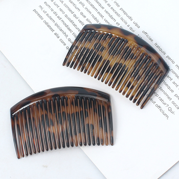 Гребен за коса с 23 зъба, У-образен дизайн, етно стил, пластмасово/смолено изделие, антихлъзгащ захват