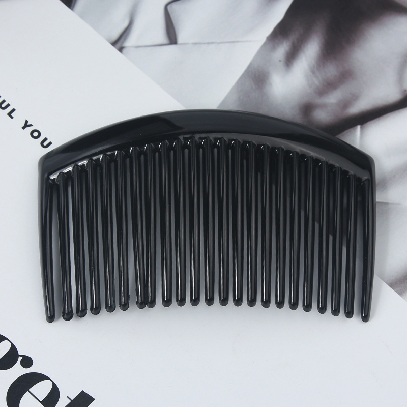 Гребен за коса с 23 зъба, У-образен дизайн, етно стил, пластмасово/смолено изделие, антихлъзгащ захват