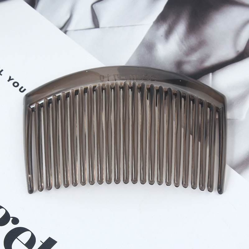 Гребен за коса с 23 зъба, У-образен дизайн, етно стил, пластмасово/смолено изделие, антихлъзгащ захват