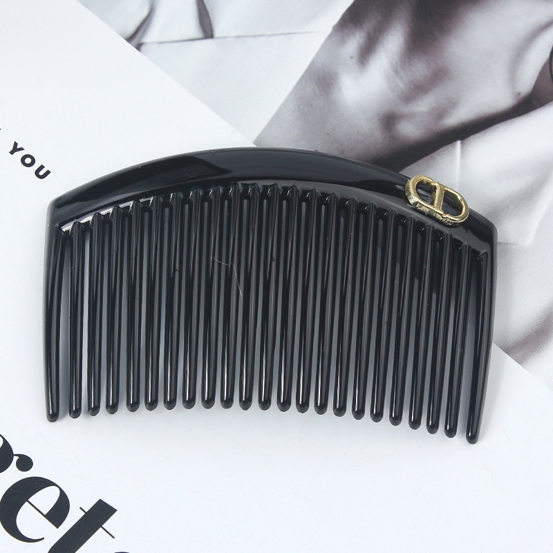 Гребен за коса с 23 зъба, У-образен дизайн, етно стил, пластмасово/смолено изделие, антихлъзгащ захват