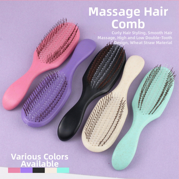 Matu ķemme ar elektroplatētajiem zobiem (augstiem un zemiem), galvas ādas masāža, mitra/sausa stilizēšana - ABS, Juejiang Beauty