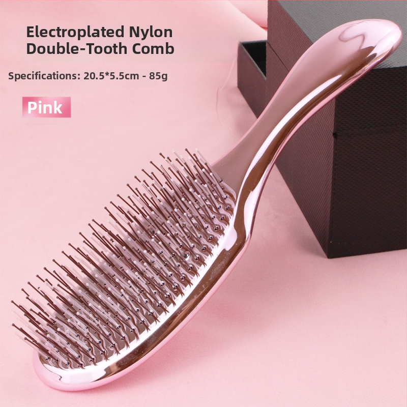 Matu ķemme ar elektroplatētajiem zobiem (augstiem un zemiem), galvas ādas masāža, mitra/sausa stilizēšana - ABS, Juejiang Beauty