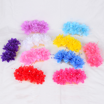 Vjenčani češalj za kosu s dizajnom cvijeta, ručno izrađeno, rhinestone kristali (Materijal: tkanina, legura, rhinestones; Stil: Fashion OL, žene; Ukras: cvijeće; Postupak: ručna izrada; Vrsta kristala: rhinestone)