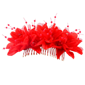 Vjenčani češalj za kosu s dizajnom cvijeta, ručno izrađeno, rhinestone kristali (Materijal: tkanina, legura, rhinestones; Stil: Fashion OL, žene; Ukras: cvijeće; Postupak: ručna izrada; Vrsta kristala: rhinestone)