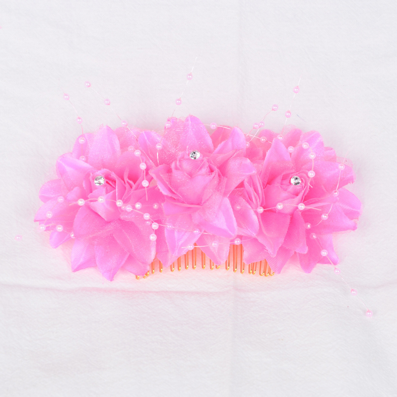 Vjenčani češalj za kosu s dizajnom cvijeta, ručno izrađeno, rhinestone kristali (Materijal: tkanina, legura, rhinestones; Stil: Fashion OL, žene; Ukras: cvijeće; Postupak: ručna izrada; Vrsta kristala: rhinestone)