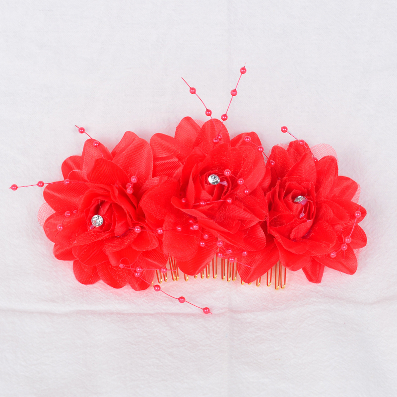 Vjenčani češalj za kosu s dizajnom cvijeta, ručno izrađeno, rhinestone kristali (Materijal: tkanina, legura, rhinestones; Stil: Fashion OL, žene; Ukras: cvijeće; Postupak: ručna izrada; Vrsta kristala: rhinestone)