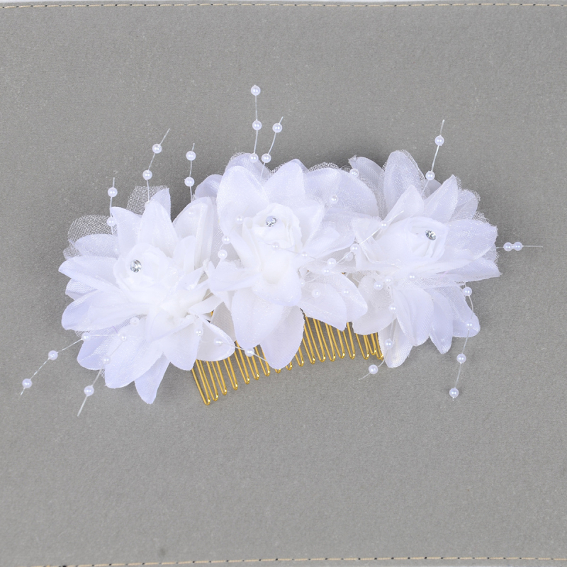 Vjenčani češalj za kosu s dizajnom cvijeta, ručno izrađeno, rhinestone kristali (Materijal: tkanina, legura, rhinestones; Stil: Fashion OL, žene; Ukras: cvijeće; Postupak: ručna izrada; Vrsta kristala: rhinestone)