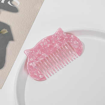 Гребен за коса, PVC материал, естествен стил за жени, геометричен дизайн, ръчна изработка