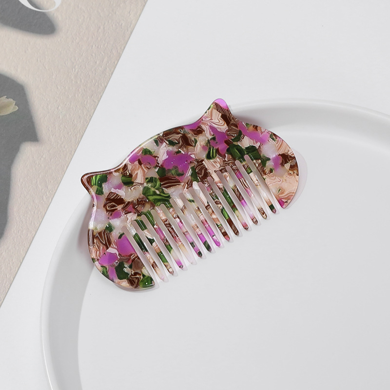 Гребен за коса, PVC материал, естествен стил за жени, геометричен дизайн, ръчна изработка