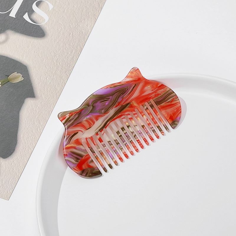 Гребен за коса, PVC материал, естествен стил за жени, геометричен дизайн, ръчна изработка