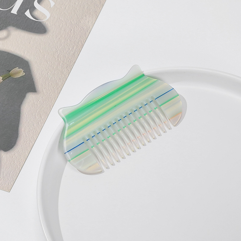 Гребен за коса, PVC материал, естествен стил за жени, геометричен дизайн, ръчна изработка