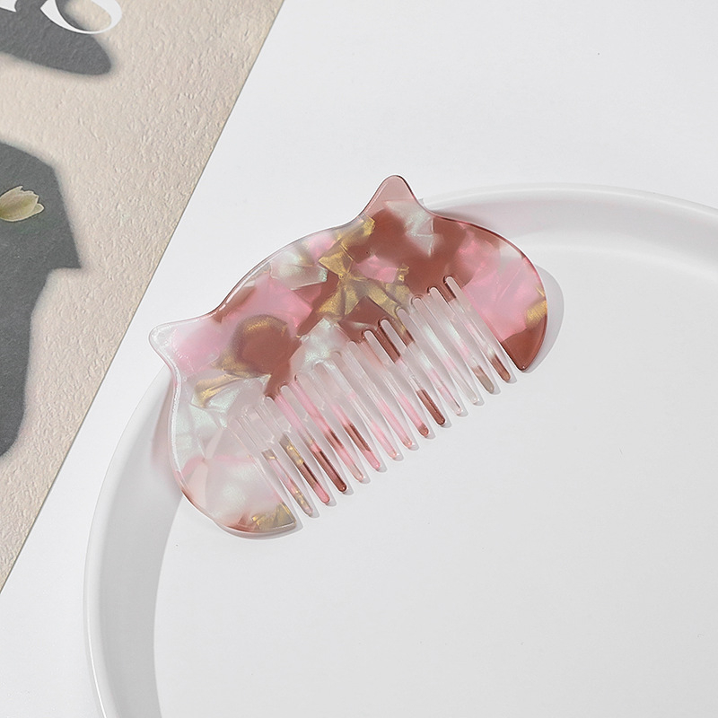 Гребен за коса, PVC материал, естествен стил за жени, геометричен дизайн, ръчна изработка