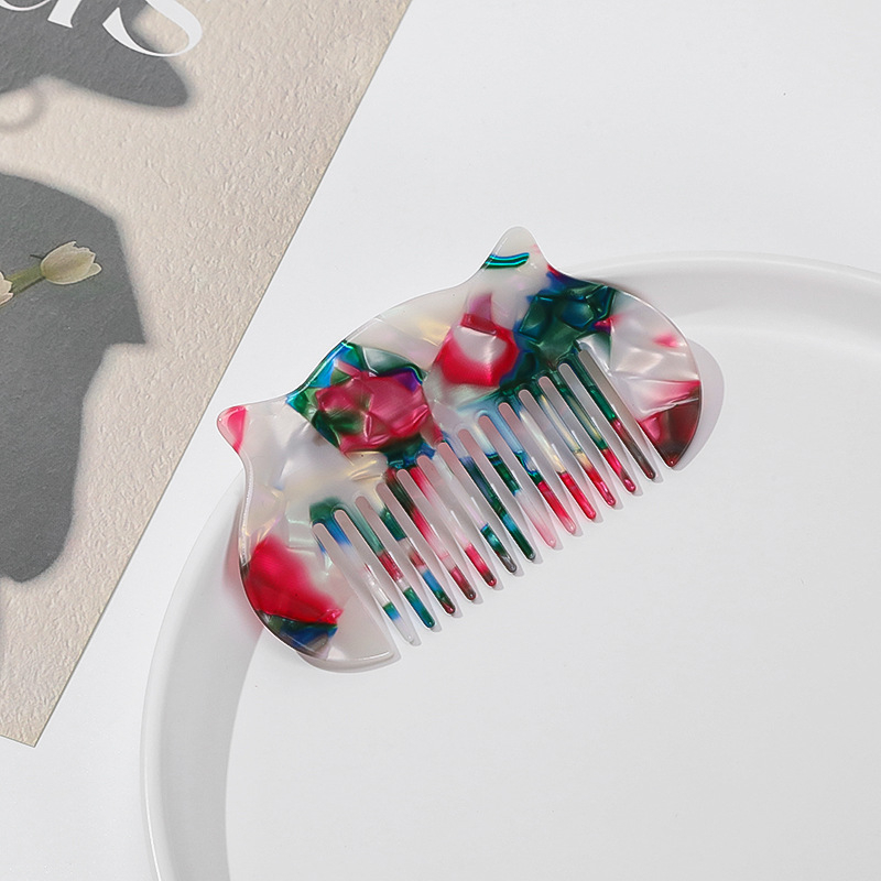Гребен за коса, PVC материал, естествен стил за жени, геометричен дизайн, ръчна изработка