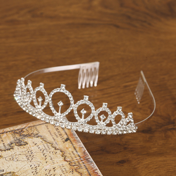 Ötvözetből készült korona tiara – Koreai stílus, elektroplattázás, esküvőre
