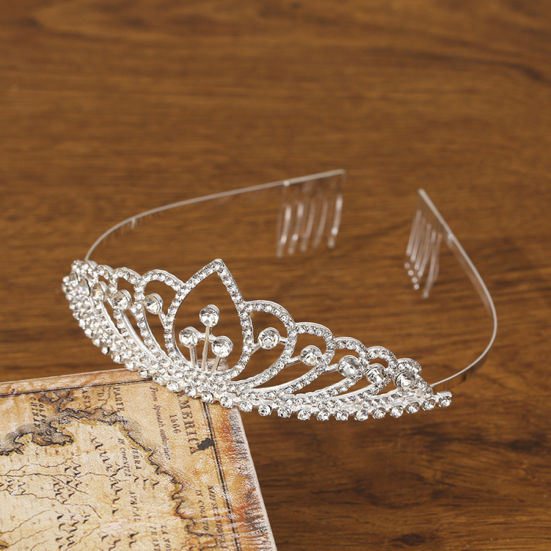 Ötvözetből készült korona tiara – Koreai stílus, elektroplattázás, esküvőre