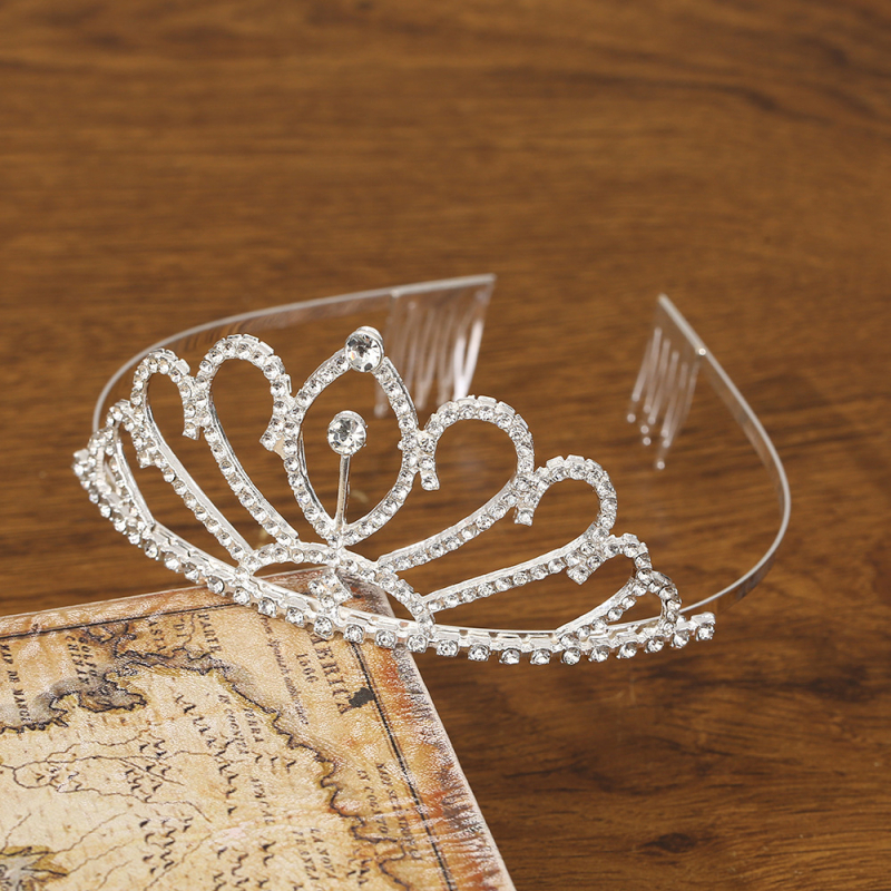 Ötvözetből készült korona tiara – Koreai stílus, elektroplattázás, esküvőre