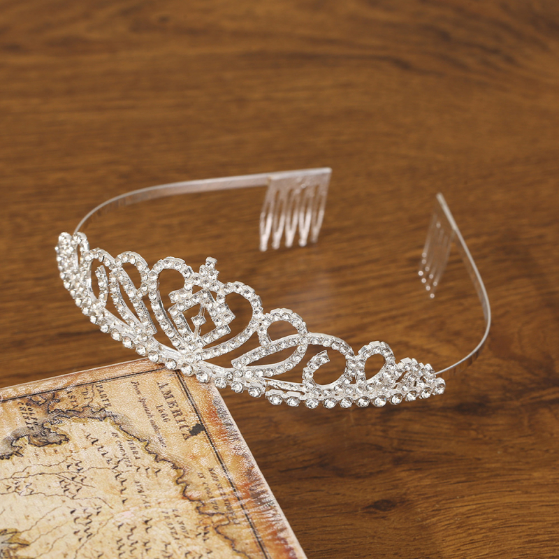 Ötvözetből készült korona tiara – Koreai stílus, elektroplattázás, esküvőre