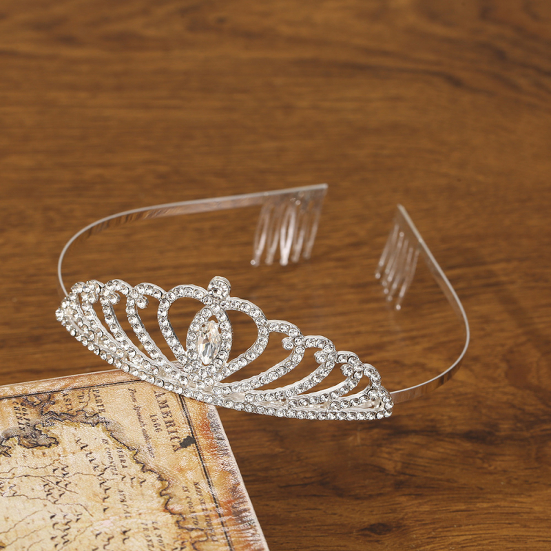 Ötvözetből készült korona tiara – Koreai stílus, elektroplattázás, esküvőre