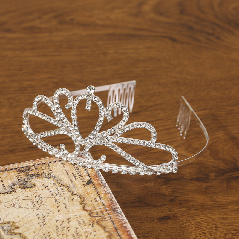 Ötvözetből készült korona tiara – Koreai stílus, elektroplattázás, esküvőre