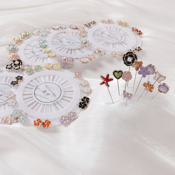 Ziedu brošs sievietēm no sakausējuma, ziedu motīvs, elektroplatēta, japāņu-korejiešu stils