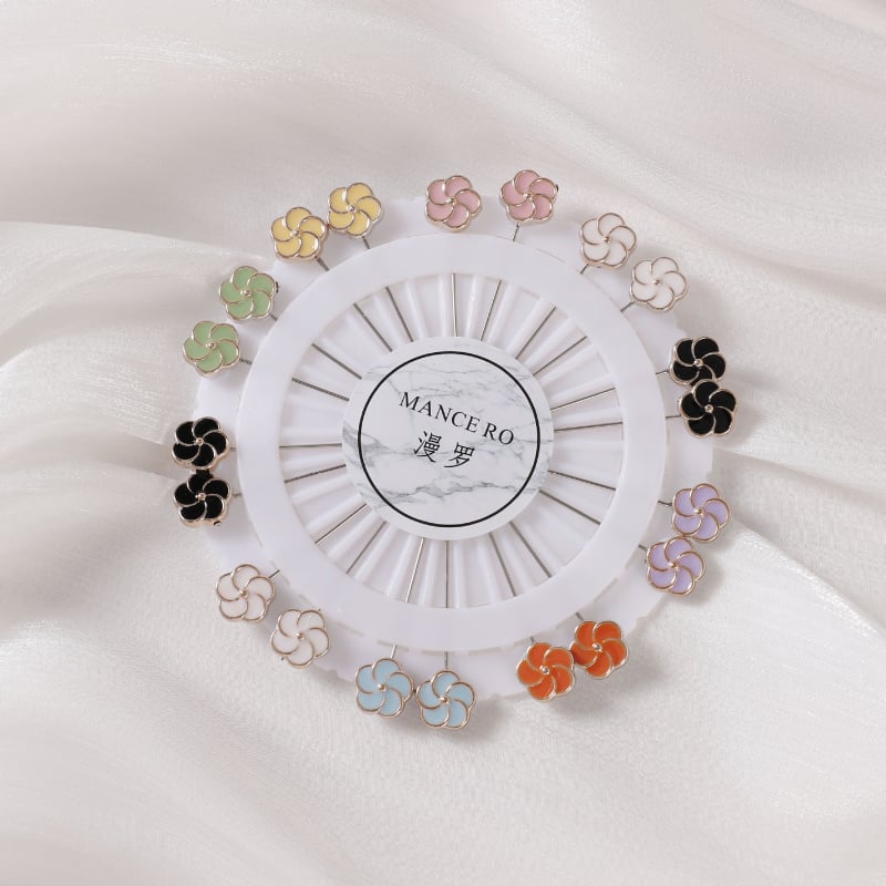 Ziedu brošs sievietēm no sakausējuma, ziedu motīvs, elektroplatēta, japāņu-korejiešu stils