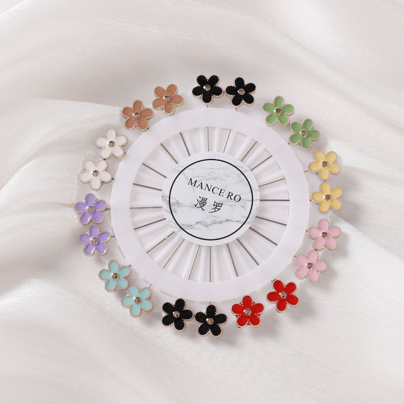 Ziedu brošs sievietēm no sakausējuma, ziedu motīvs, elektroplatēta, japāņu-korejiešu stils