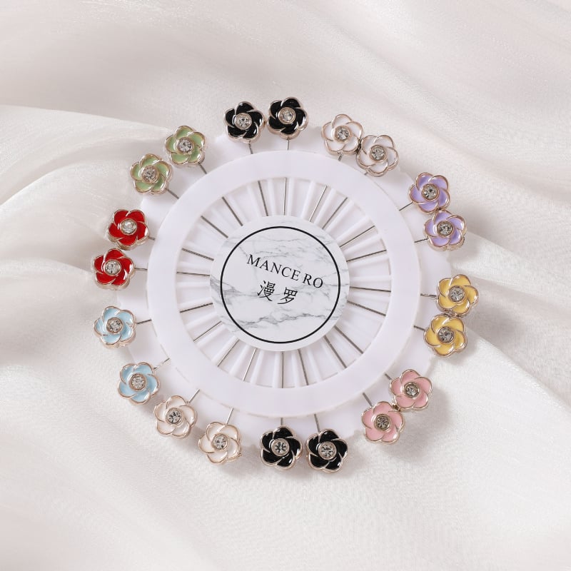 Ziedu brošs sievietēm no sakausējuma, ziedu motīvs, elektroplatēta, japāņu-korejiešu stils