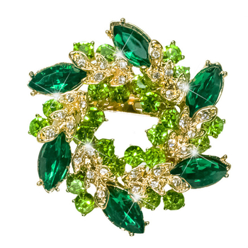 Broš s cvjetnim oblikom od legure, kopča za šal, dijamantno ugrađena, Dream Color marka, za žene, stil laganog luksuza