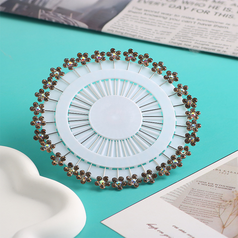 Broš od smole, oblik cvijeta, s dijamantima, ženski seoski stil, Yunyu decoration