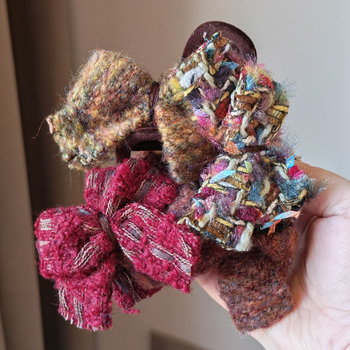 Hajcsat dupla masnival, kézzel készített textilből, talan márka, 2025 tél