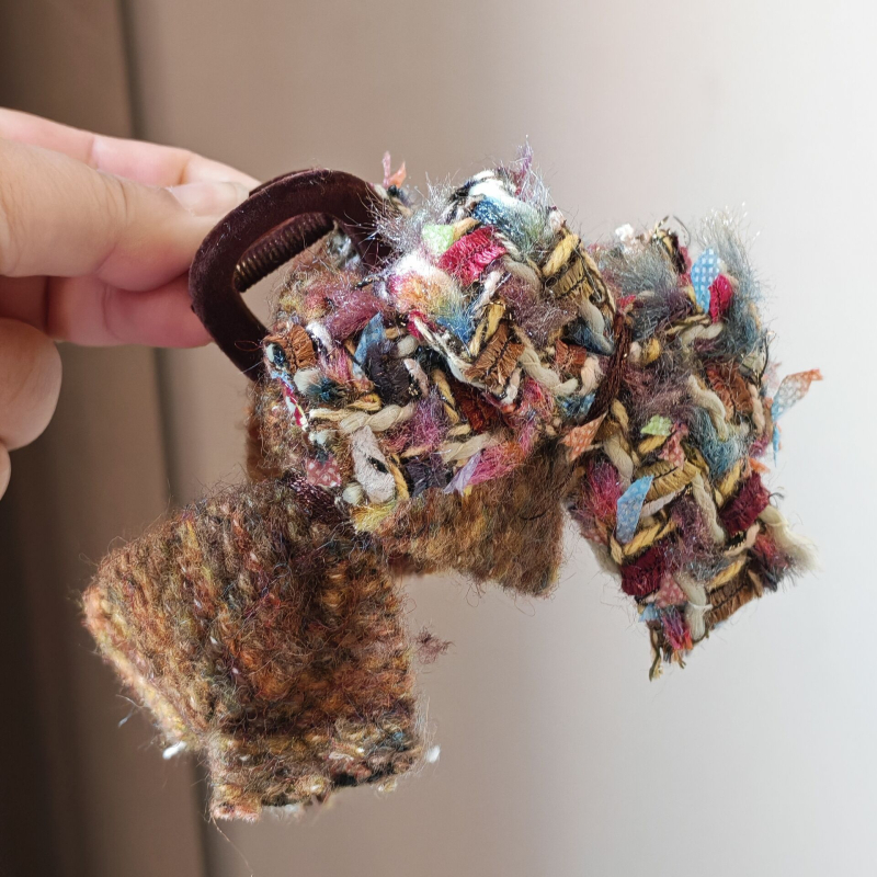 Hajcsat dupla masnival, kézzel készített textilből, talan márka, 2025 tél