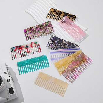 PVC гребен за коса, ретро дамски стил, геометричен дизайн, ръчно изработено