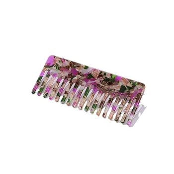 PVC гребен за коса, ретро дамски стил, геометричен дизайн, ръчно изработено