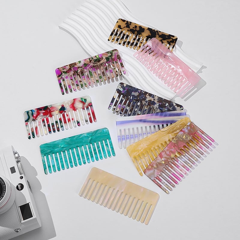 PVC гребен за коса, ретро дамски стил, геометричен дизайн, ръчно изработено