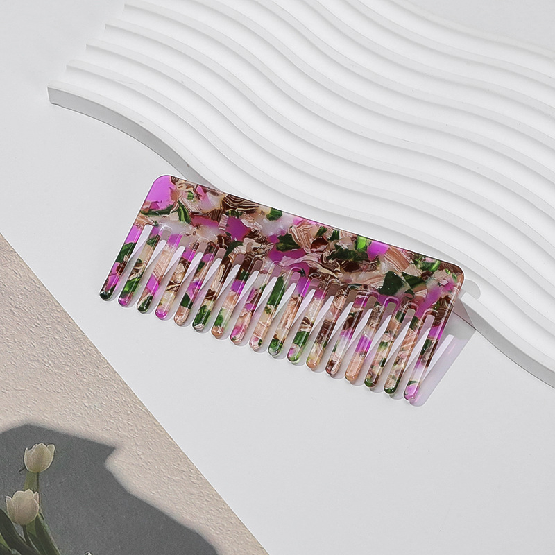 PVC гребен за коса, ретро дамски стил, геометричен дизайн, ръчно изработено