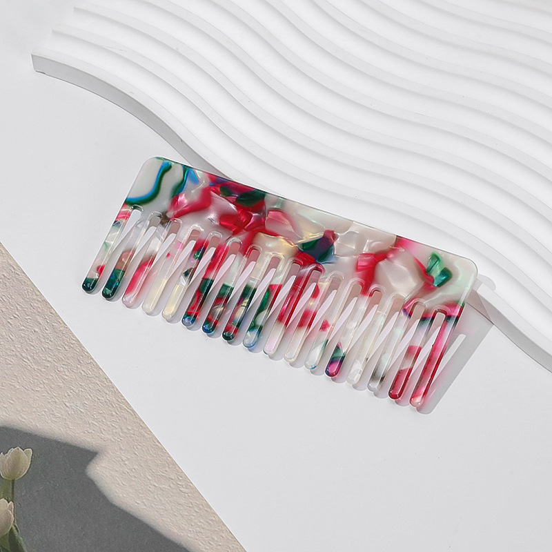 PVC гребен за коса, ретро дамски стил, геометричен дизайн, ръчно изработено