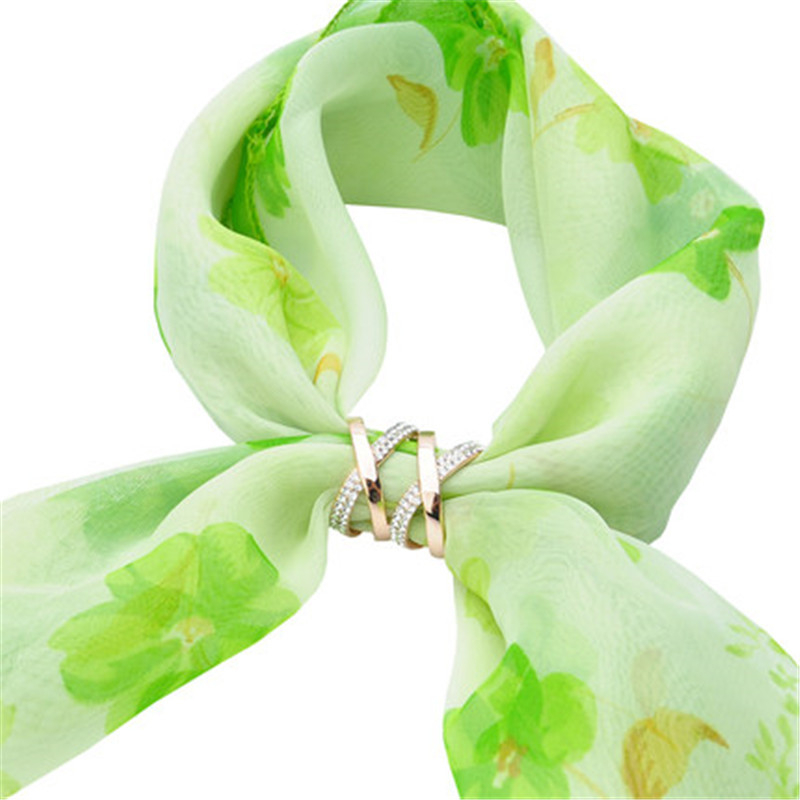 Šalles sprādze no zīda – tukša ģeometriska dubultā caurule, sakausējums, Japānas-Korejas stils, diamantmozaīka, elektroplatinga apdare, unisex