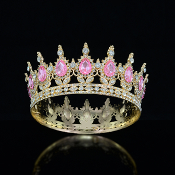Diadem od legure, unisex, barokni stil, bijeli rhinestones, elektroplatina