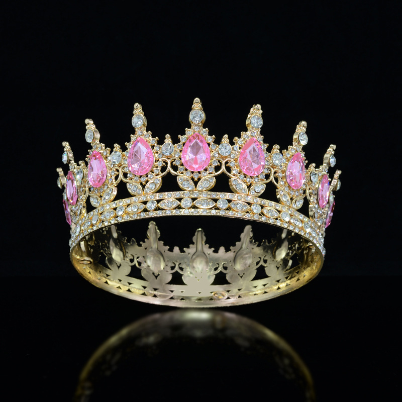 Diadem od legure, unisex, barokni stil, bijeli rhinestones, elektroplatina