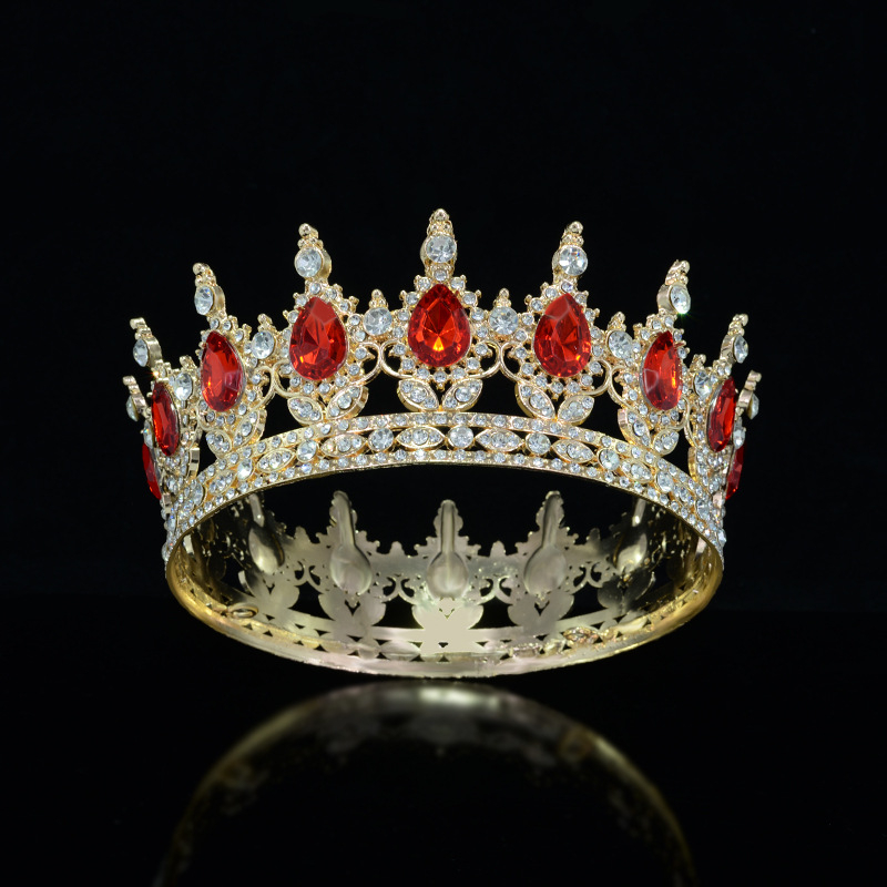 Diadem od legure, unisex, barokni stil, bijeli rhinestones, elektroplatina