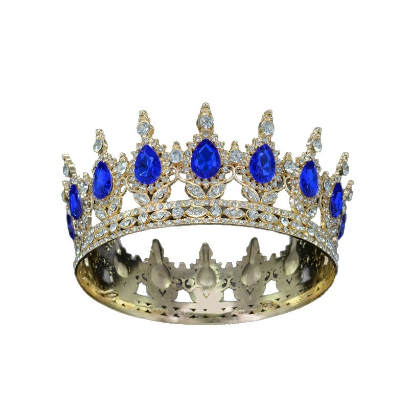 Diadem od legure, unisex, barokni stil, bijeli rhinestones, elektroplatina