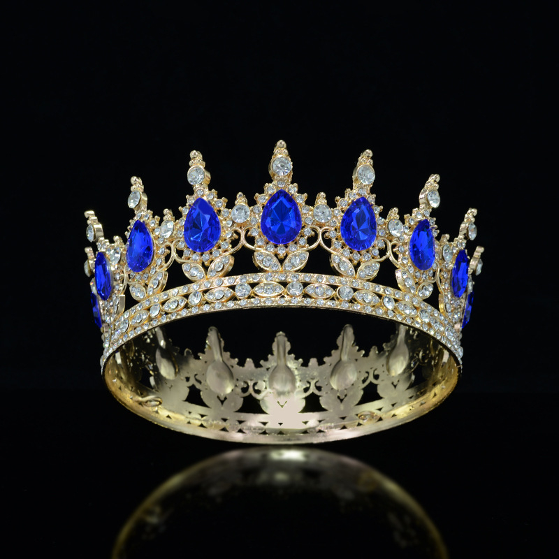 Diadem od legure, unisex, barokni stil, bijeli rhinestones, elektroplatina