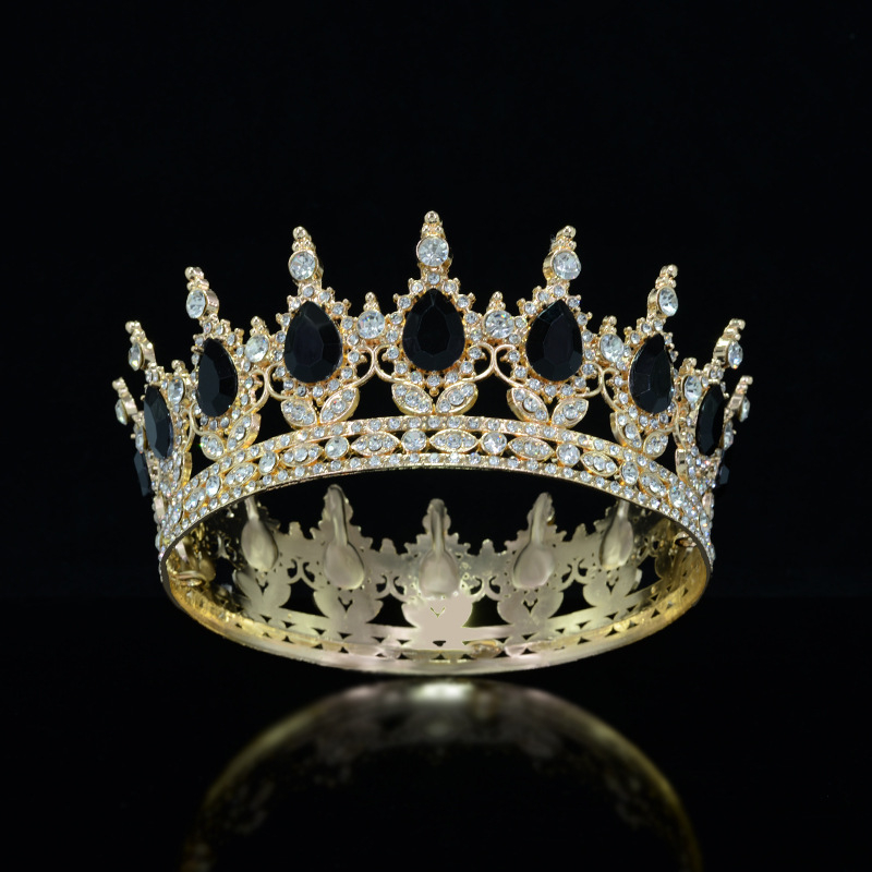 Diadem od legure, unisex, barokni stil, bijeli rhinestones, elektroplatina